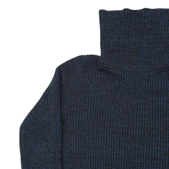 Style & Co Sweater Womens Medium Blue Cowl Neck Button Kangaroo Pocket Pullover - Picture 3 of 13